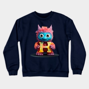 Cute Monster for Kids Alphabet Letter H Funny Back to School Crewneck Sweatshirt